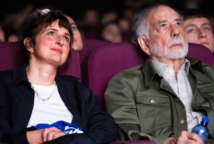 Alice Rohrwacher e Francis Ford Coppola seduti al cinema