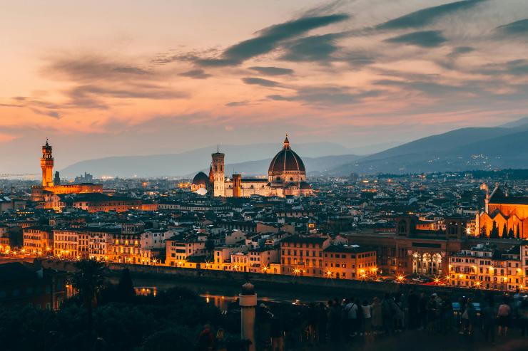 Vista panoramica di Firenze al tramonto