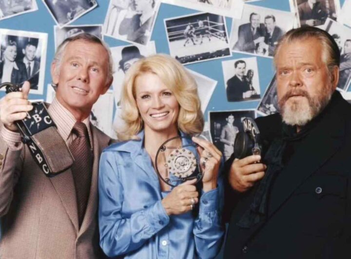 Johnny Carson, Angie Dickinson and Orson Welles nel 1976