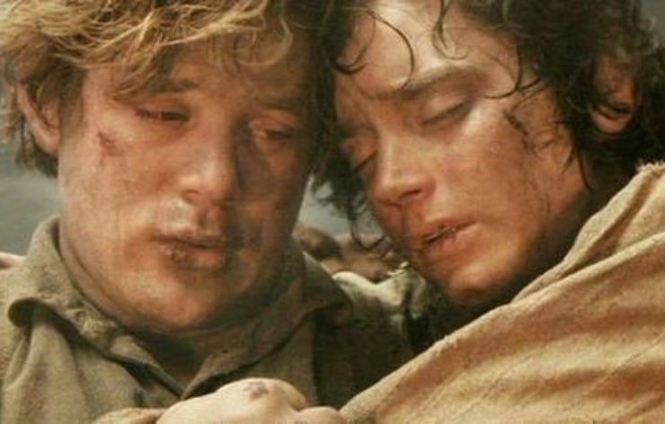 Sam e Frodo ina una scena del film il Signore degli anelli